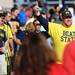 Michigan fans walk outside of the Georgia Dome before the start of the Final Four in Atlanta on Saturday, April 6, 2013. Melanie Maxwell I AnnArbor.com